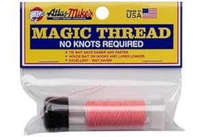 ATLAS MIKE'S Atlas Mike’s Magic Thread – No-Knot Bait Thread for Tying Roe Sacs, Holding Soft Baits & Securing Chicken Liver or Shrimp – Elastic Fishing Thread with Optional Dispenser