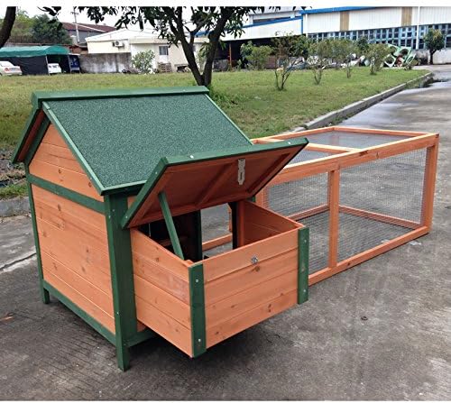 DELUXE 72" Rabbit Hutch Bunny Chicken Coop Guinea Pig Ferret Cage NEST BOX