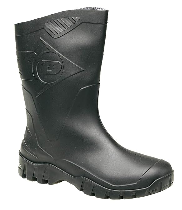 Mens Dunlop Short Half Length Ankle Wellington Wellies Boots WIDE CALF
