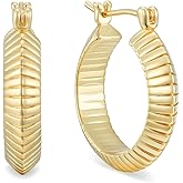 14K Gold Plated Hoop Earrings for Women Trendy Gold Plated Earrings Chunky Hoop Earring Snake Bone Thick Golden Hoops Unique Jewelry for Women Every Occasion 22MM