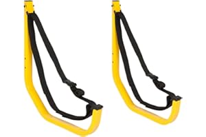 Suspenz Kayak Canoe SUP Storage Hanger for Garage Wall, Indoor Outdoor, Jay Rack Hook, Holds up to 125 lbs, Yellow, (11-0001)