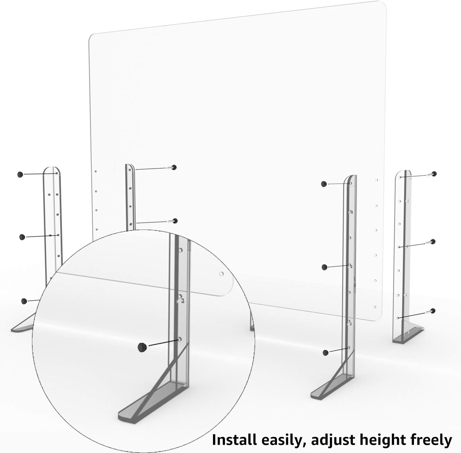 Euway Sneeze Guards for Desk countertops,[Anti-explosion] Plexiglass Shields Barrier for [Counter] [Countertops] [Desk],Safe Barrier Shield for Table,Clear 32"W x 24"H: Home Improvement
