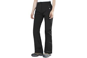 Outdoor Ventures Fleece Lined Waterproof Pants Women Ski Snow Insulated Softshell Snowboard Hiking with Boot Cut