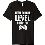 Amazon Com High School Level Complete Graduation Gamer Graduate T Shirt Clothing
