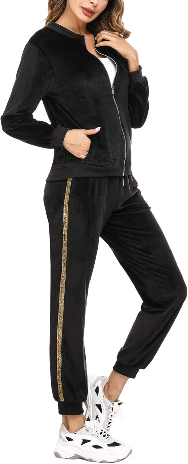 women's velour suit set