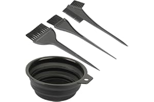 JFFX 4 Pcs Hair Dye Color Brush and Bowl Set, Includes Mixing Bowl, Tint Comb and Brushes, Professional Salon Highlighting Tools for Hair Dyeing