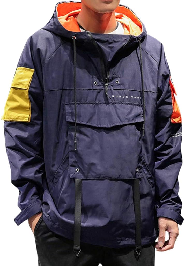 Men Windbreaker Pullover Hoodie for Men 
