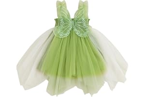 Dcohmch Toddler Baby Girl Halloween Costumes Fairy Wings Butterfly Sleeveless Tutu Dress Halloween Costume Outfits