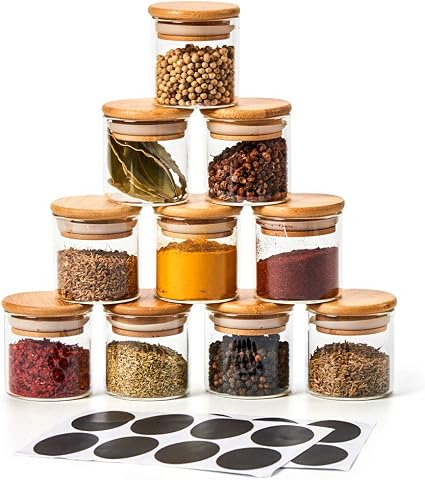 Glass Spice Jar Set