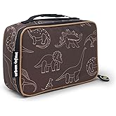 Urban Infant Yummie Kids Lunch Box Insulated Bag - Toddler Boys and Girls – Perfect for Daycare Preschool Travel Snacks – Allergy Alert Cards - Fits Bento Boxes - Dinosaurs