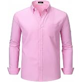 Oxford Dress Shirts for Men Big and Tall(Size XXL Big-6XL Big Tall) Casual | Timeless Button-down collar, Comfortable, Sharp Color, Breathable, Easy to maintain, Match jeans, chinos, casual/dress pants