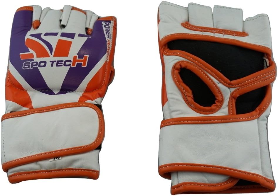 SALEZBIZ Spotech Mixed Martial Arts MMA Gloves or Grappling Gloves (DX rexine, Eva Padding with Foam Lamination Fabric, Dazzel with Foam Lamination Velcro Strap), Small/Medium/Large/X-Large