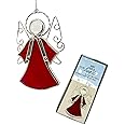 Angel Stained-Glass Window Hangings Sun-Catcher Ornament Indoor Windows Suncatcher Ornament, Memorial Sympathy Gifts for Friends Mom Teacher Christmas Tree Décor