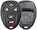 KeylessOption Replacement 5 Button Keyless Entry Remote Key Fob Shell Case and Button Pad -Black