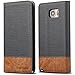 WenBelle Galaxy Note 5 Wallet case, [Blazers Series] Wallet-Style Case, Stand Feature, isal Fabric and Leather-Look Design Wallet Cover Flip Cases for Samsung Galaxy Note 5 (Grey)