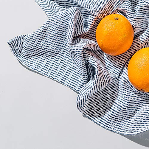 Caldo Kitchen Dish Towel, Set of 4, 100% Cotton, 28 in x 20 in (Navy)