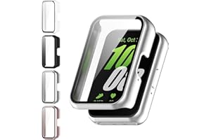 Kimiyaki 4 Pack for Samsung Galaxy Fit 3 Screen Protector Case [Full Coverage], Hard PC Bumper All-Around Protective Accessories for Samsung Galaxy Fit 3 Built-in Tempered Glass Film
