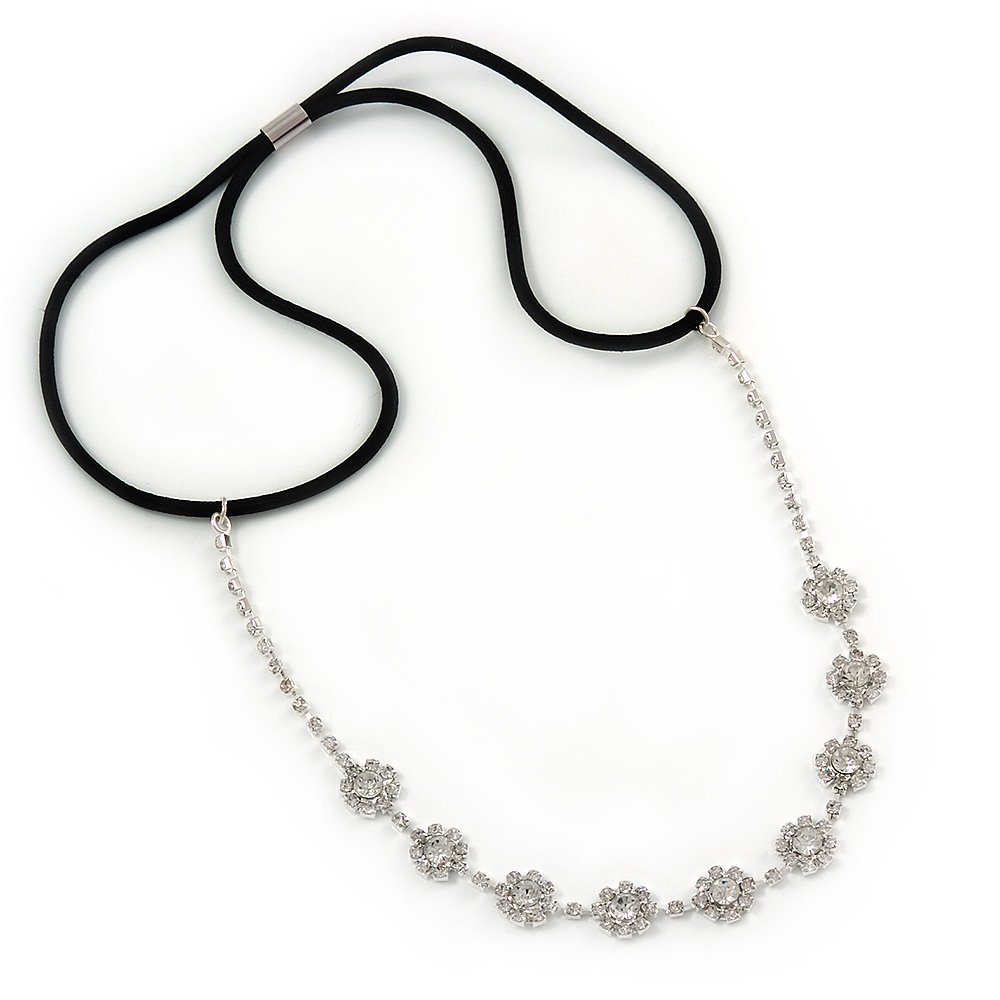 Wedding/Bridal Clear Crystal Floral Elastic Hair Band/Elastic Band/Headband - 59cm L (not stretched)