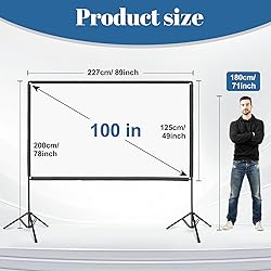 Projector Screen with Stand, Qoolfoto 100 Inch