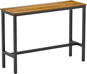 Teraves Bar Table with Solid Metal Frame,Counter Height Dining Table Kitchen Bar Table for Dining Room,Living Room (47.24