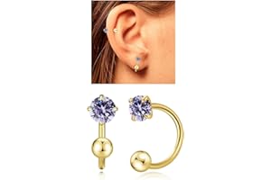 3mm Huggie Hoop Birthstone Earrings for Women Girl Hypoallergenic Minimalist Tiny Stud Earrings Boho Colored Screw Cartilage 