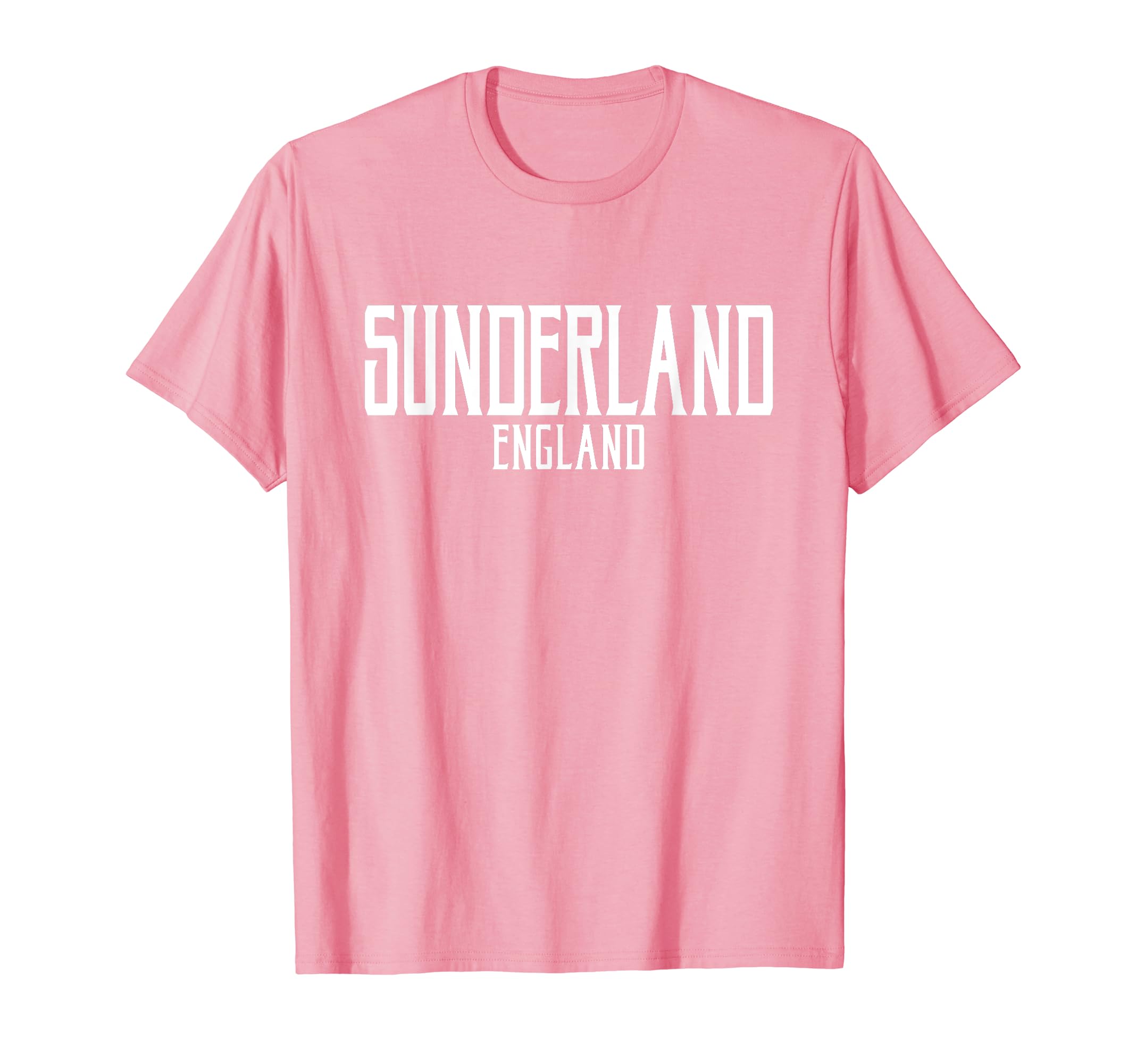 Sunderland England Text Pink with White Print T-Shirt