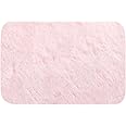 ConCus-T Pink Bath Mat Bath Rug Shaggy Girls Bathroom Rug Tie Dye Girls Gift Chic Faux Fur Plush Area Rug for Bedroom Fluffy Doormat Soft Puppy Bed Mat, Pink, 24 Inch x16 Inch