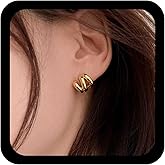 Allereyae Boho Gold Claws Earrings Triple Hoop Earrings Triple Band Hoop Earring Illusion Stud Earring Jewelry for Women