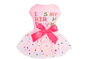 PINKBOW Dog Birthday Dress Dog Clothes for Small Dogs Girl Puppy Birthday Dress for Girl Princess Dress for Dogs Girl Dog Birthday Outfit Pet Party Costumes, Pink, XX-Large
