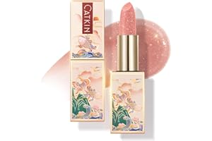 CATKIN Tinted Lip Balm Glitter Lip Stain Ultra Hydrating Lip Moistrurizer Chapstick with Vitamin E Nourishing For Cracked & Dry Lips 0.12 oz C09 Aurora - Light Pink