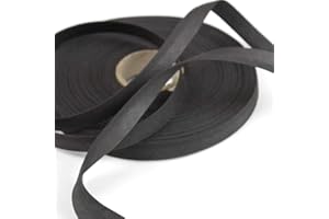 BIAS BESPOKE Mimi 100% Cotton 10mm Charcoal Gray Double Fold Bias Tape, 14 Yard Roll, Made in Italy