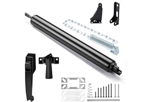 MaxxGeek Black Screen and Storm Door Closer Kit, All in ONE, Closer for Heavy Storm Doors | Screen and Storm Door Push Button Latch Set | Storm Door Protector Chain and Spring, MGPneumatic002