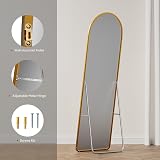 Warmiehomy Arched Full Length Mirror 165x60cm Gold Floor Standing view 4