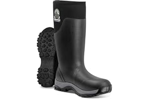 TerraTrax Men's Winter Rubber Boots & Heavy Duty Work Boot, Waterproof Insulated Muck Rain Boots for Snow, Farm, Hunting & Ic