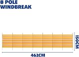 Yello Beach & Camping Windbreak 8 Pole Sun Shelter 150 x 462 cm Orange Stripe view 7
