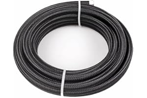 CHOIMOON AN6 Transmission Cooler Hose - 6AN High Pressure Fuel Line Braided Hose For Marine, Car, Engine System, Alcohol, Nitro, Fuel Transmission, Clutch, Power Steering, Oil and Hydraulic (10 FT)