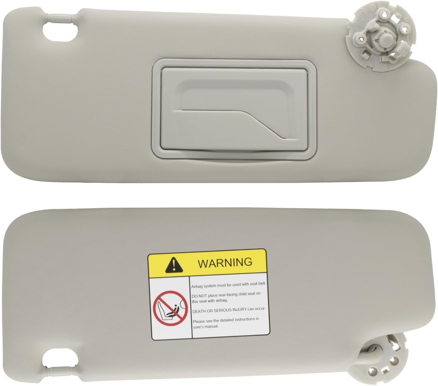 Photo 1 of Tiny Force Sun Visor with Mirror Gray Titanium Right Passenger Side Rh with Screws Compatible with Chevrolet Malibu 2008-2012 Replace 95034256 95034253 84126667 84126658
