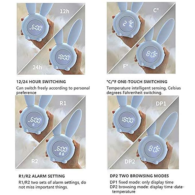 KingZ Reloj Despertador Digital con batería Recargable de Silicona ...