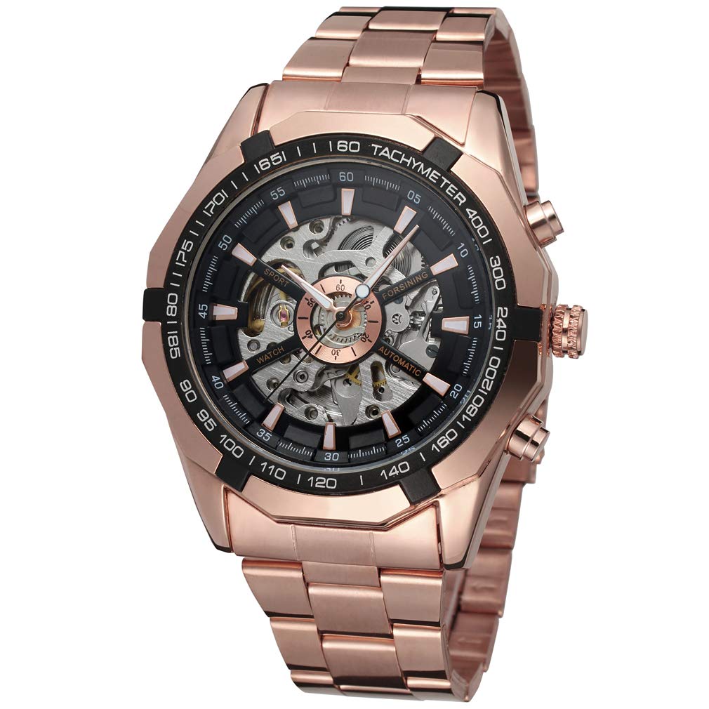 FORSINING Men's Automatic Self-Winding Dress Analog Stainless Steel Bracelet Round Watch FSG8042M4R2