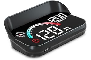 LIIIYUAN M22 Heads Up Display for Cars Windshield Projection, GPS car Speedometer, Colorful Gradient Speed Ambient Lights，USB Cable Connection Suitable for All Car (m22)