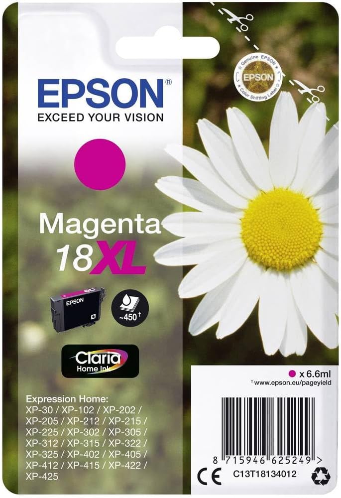 Epson 18XL Magenta Daisy High Yield Genuine Claria Home Ink Cartridge T1813