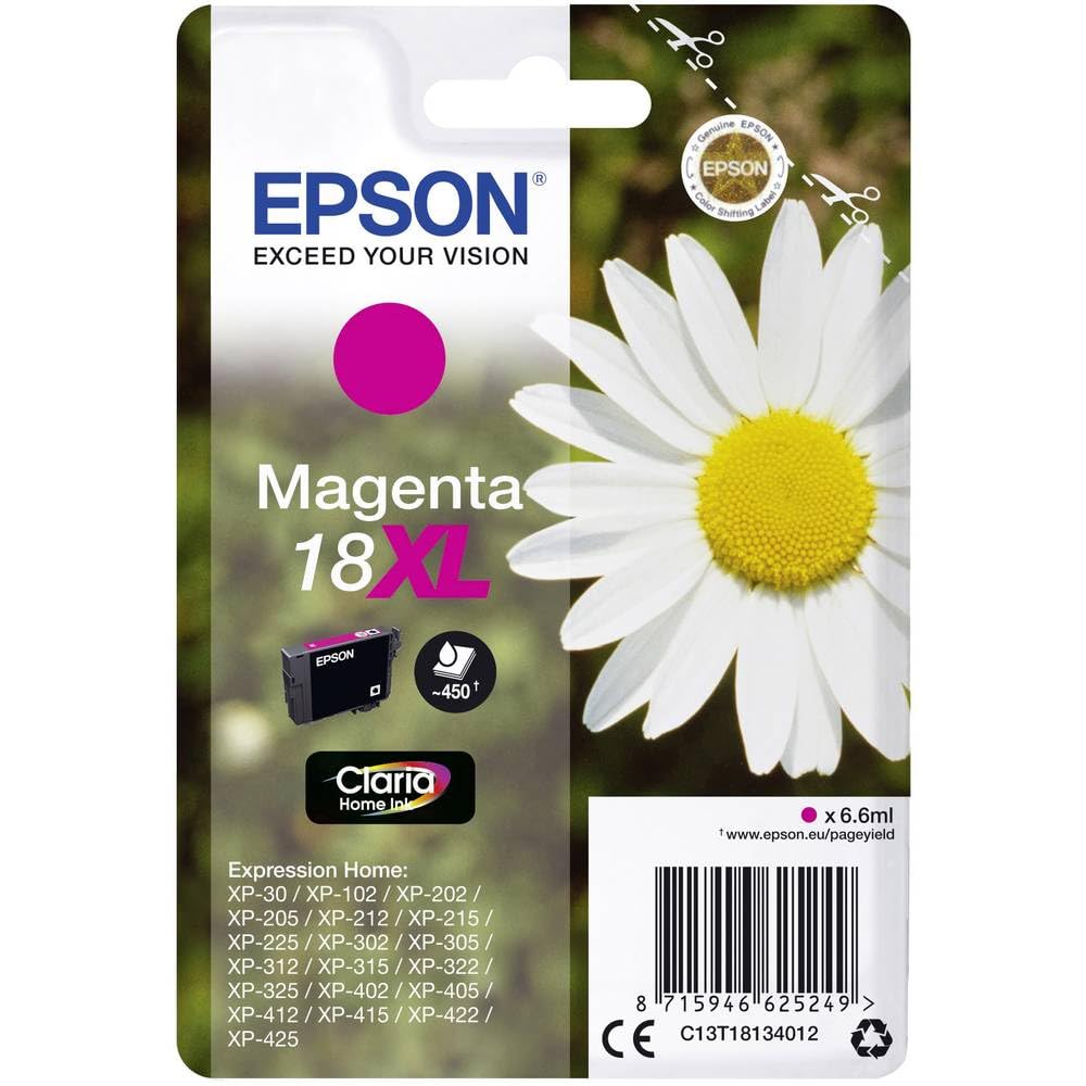 Epson 18XL Magenta Daisy High Yield Genuine, Claria Home Ink Cartridge