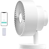 Windmill Smart Fan, Ultra-Quiet 2-in-1 Air Circulator with Remote | 5-Speed Compact Cooling Fan, Whisper-Quiet, App Compatible, White