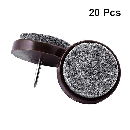 Yardwe 20PCS Felt Furniture Glides Furniture Floor Protectors for Chair Table Stool Legs (24mm)