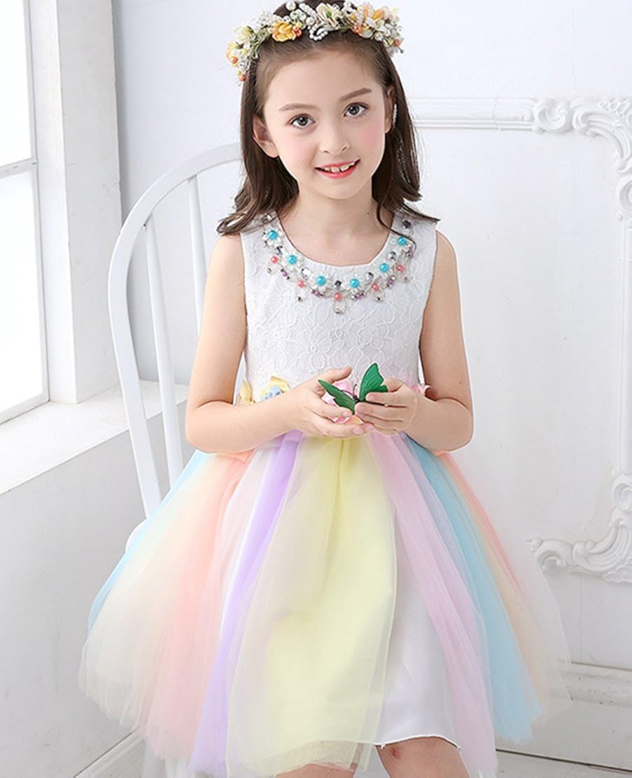 Amazon 子供ドレスフォーマル ワンピース キッズ ジュニア プリンセス カラフル パーティー ピアノ 結婚式 演奏会 ピアノ 発表会 コンサート 七五三 卒業式 フォーマル 通販