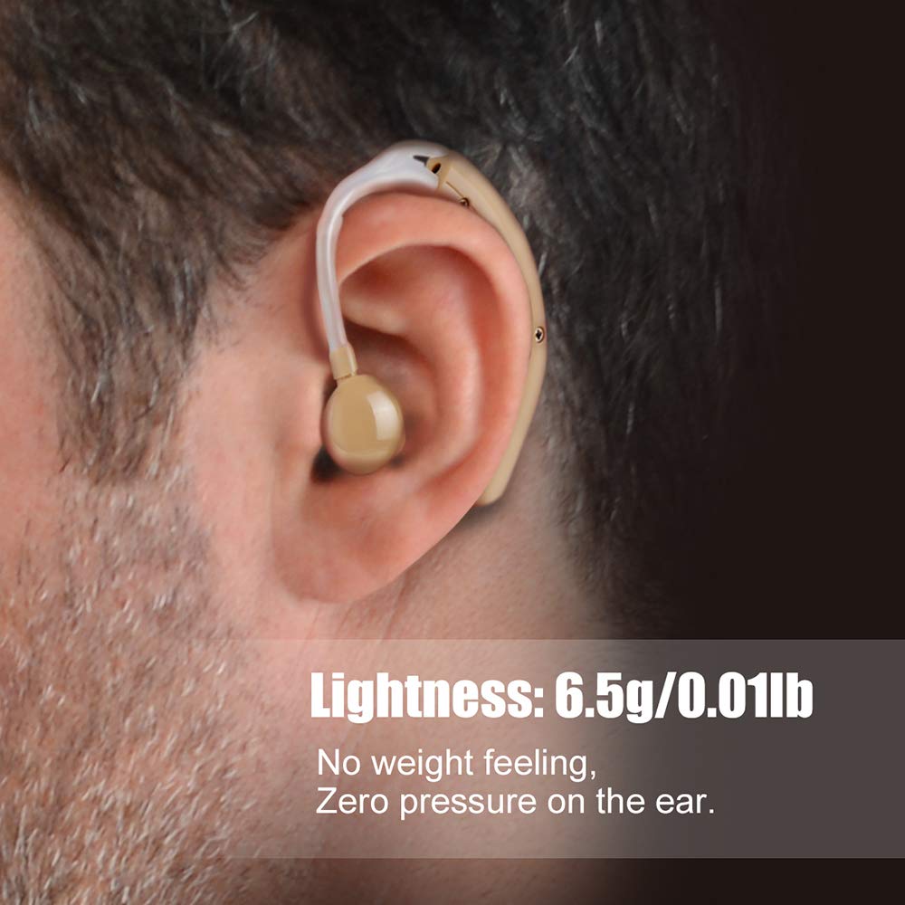 Digital Hearing Amplifier Aid - FDA Approved Personal Sound Device with 2Pcs 500hr Batteries, 4 Channels Noise Reduction, Hearing Aid Cleaning Kit for Adults and Seniors by iAid