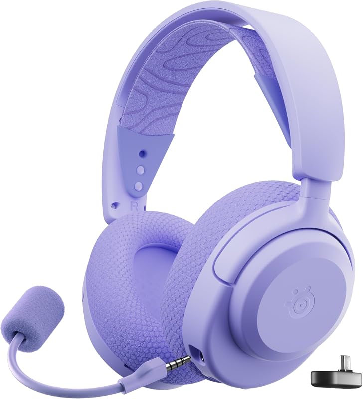 Arctis Nova 3P - Cuffie da gioco multipiattaforma wireless - Controllo via app - Batteria 40h - Driver magnetici al neodimio - 2,4GHz/BT - Mic staccabile - PS5, PS4, PC, Switch - Lavanda