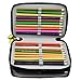 LORJE Multilayer Colored Pencil Case, Large, 52 Slots Black Pen Bag