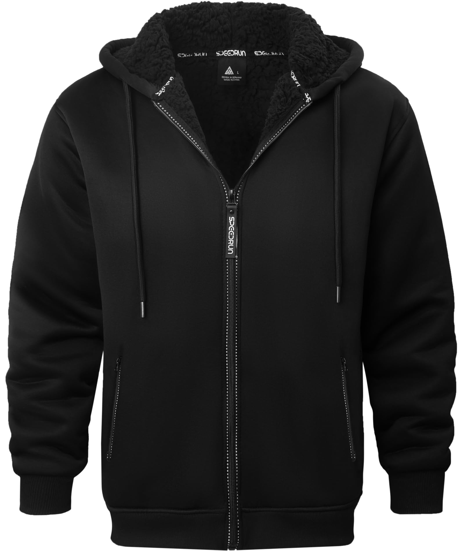 GEEK LIGHTING Men's Hoodie Heavyweight Fleece Sweatshirt Comfortable Full Zip Up Thick Sherpa Lined for Men Outdoor Activity