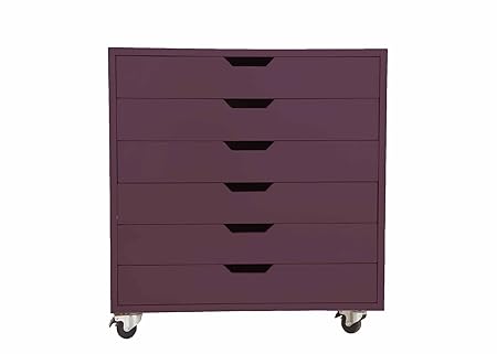 Aprodz Mango Wood Sideboard Storage Dresser Cabinet Bhesar Chest of 6 Drawer On Castors for Living Room | Velvet Queen